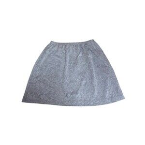 LL Bean Traveler grey gray knit medium petite knit miniskirt EUC